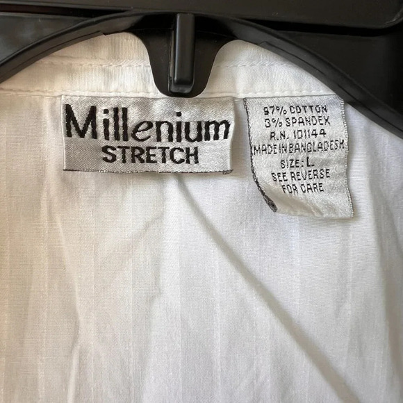 Millenium Stretch Womens White‎ Button-Up Shirt L - Picture 2 of 4